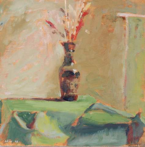 Motta Brim, Flower Vase, oil on canvas, 35*35 cm